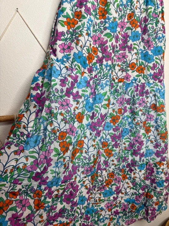 Anthropologie Roller Rabbit Dress Blomst Doe Silk Cotton Floral Shirred Sundress - Picture 12 of 12